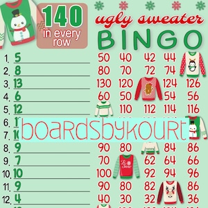 140 wta bingo board