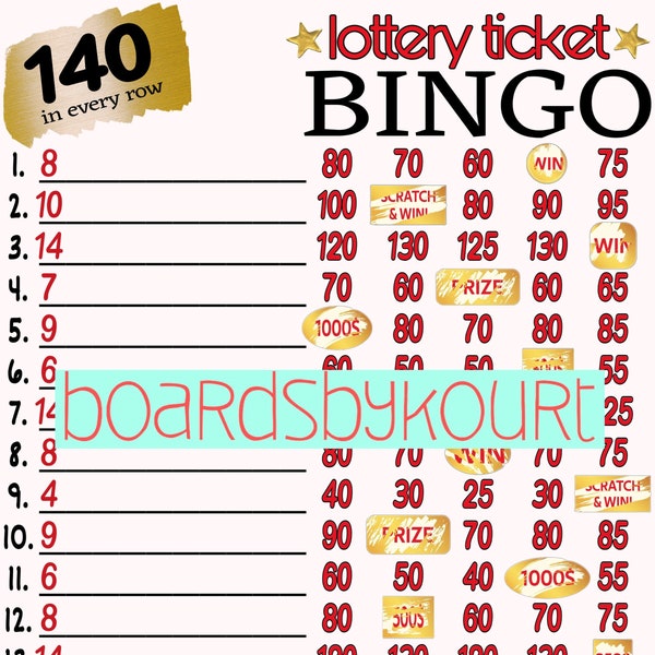 140 wta bingo board