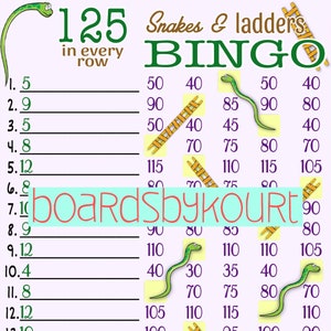 125 wta bingo board