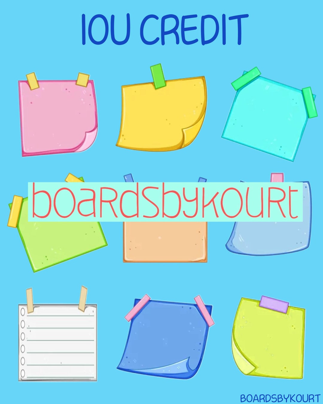 IOU Credit Board - Etsy