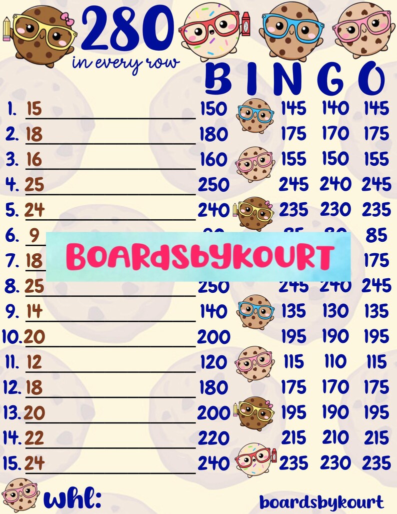 280 Wta Bingo Board - Etsy