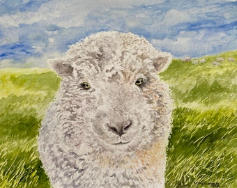 Watercolor Art - Giclee or Canvas Prints of my Original Painting - Sheep #3