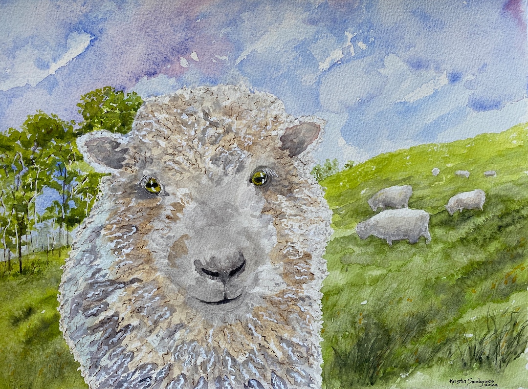 Original Watercolor Painting or Prints - Sheep #4 - Etsy