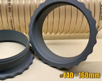 Magnetic Duct Connector System S05 (OD 140-160mm / 5.5” 6” 6.5") - Quick Hose Connection - Sawdust Extraction Hose - HVAC Connector