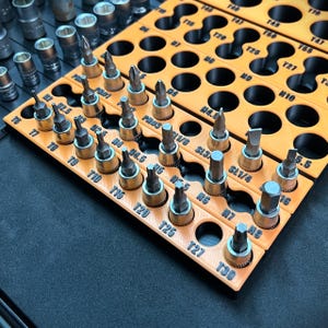 1/4 Bit Socket Organizer Tray – Magnetic Drawer Organizer for Torx, Phillips, Slotted, Hex, SAE & Metric – Tekton Compatible