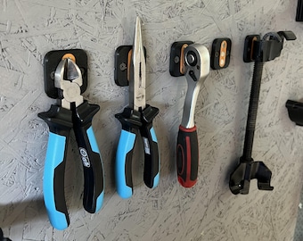 Magnetische gereedschapshouder - wandgemonteerde gereedschapsopberger - 3D-geprinte houder met aangepaste kleur -| Organisator werkplaats en garage