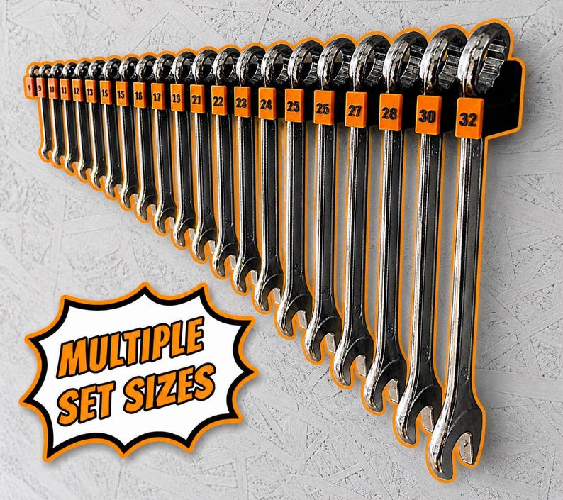 Large Wrench Rack Wrench Organizer Wall Mount - SAE Metric Garage Organizer, Custom Color ...