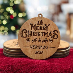 Christmas ornament, Bulk wedding favors, Wood wedding favors, Engraved ornaments, Wedding ornaments, Custom logo ornament