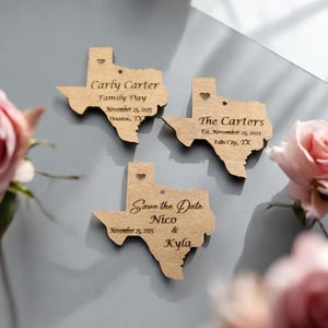 South Carolina, Georgia, Florida, Alabama, Mississippi, Louisiana, Texas, Bulk Wedding Favors for Guests, Engraved Map State Ornaments