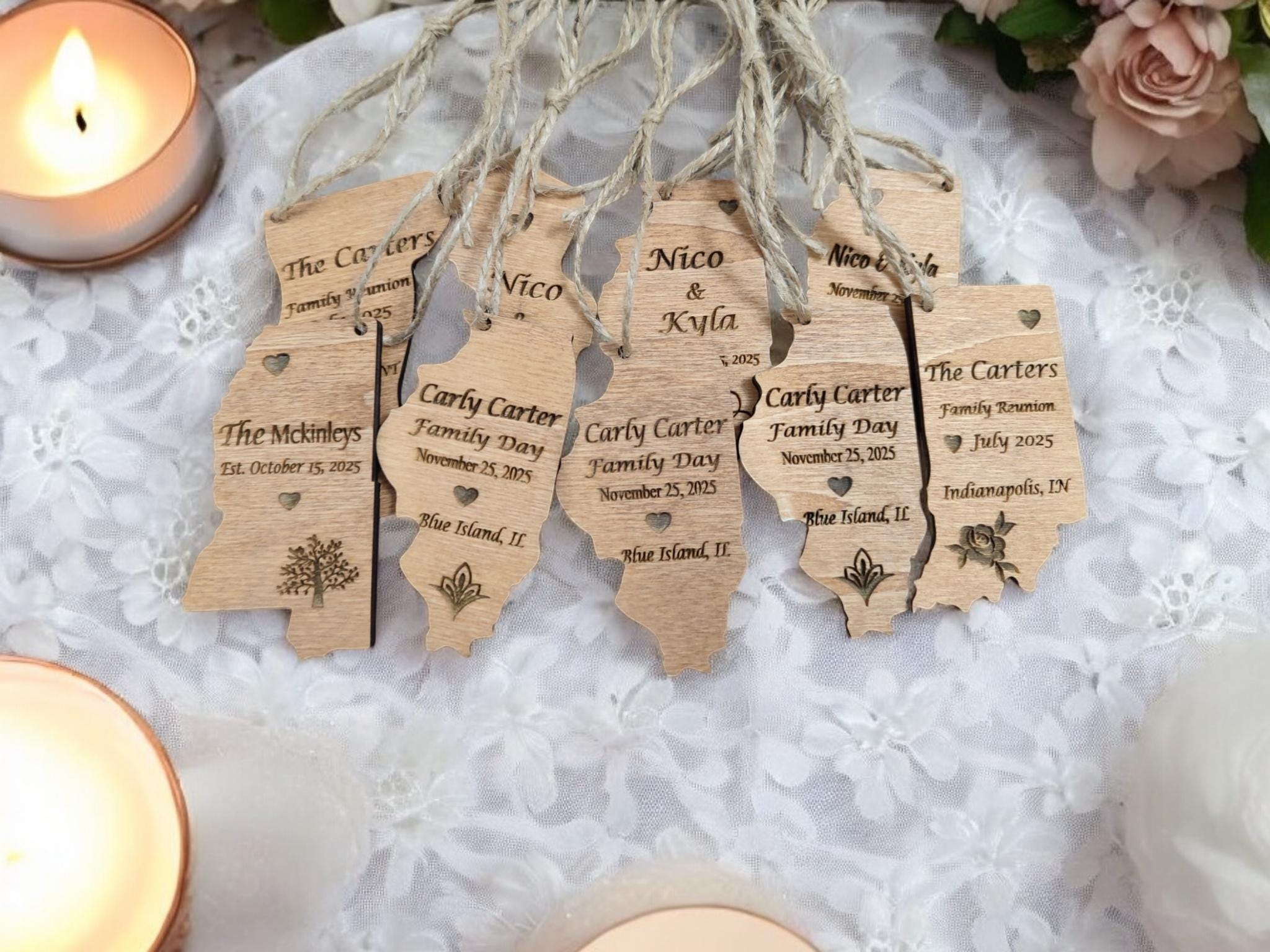 Personalized Family Reunion Magnets, Our Roots Run Deep, Family Reunion Gifts, Wooden Christmas Ornaments, Gift Exchange Idea