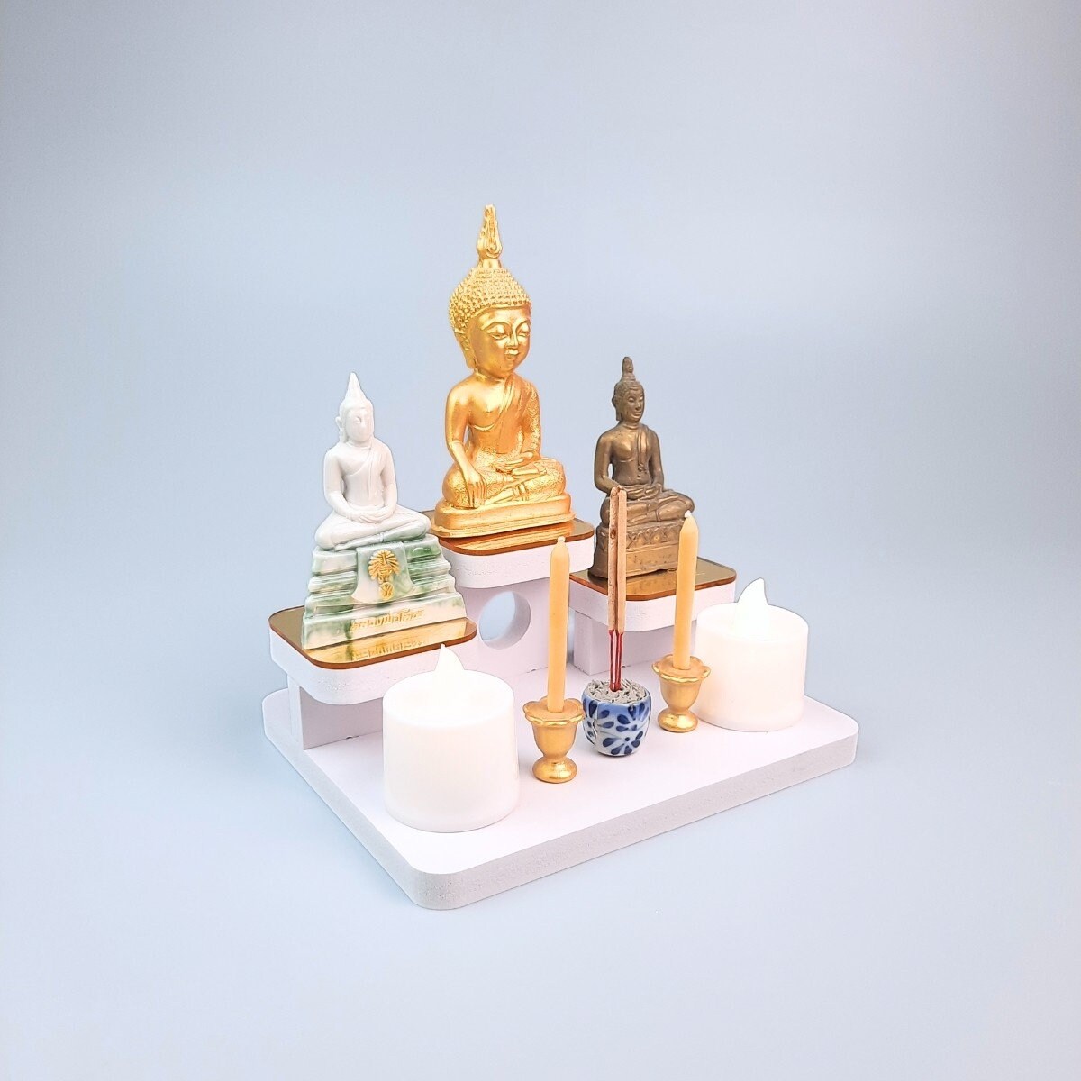 Altar Table, Modern Buddha Shrine Altar Buddhist Shrine With Gold ...