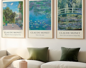 Monet Exhibition Posters, Impressionism Art Prints (Digital Download)