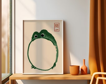 Japanese Frog Print, Matsumoto Hoji Woodblock, Ukiyo-e Wall Art (Digital Download)