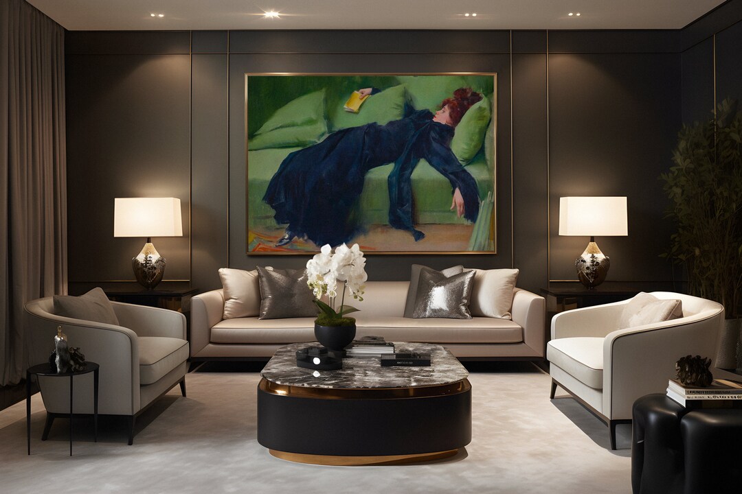 Decadent Young Woman | Woman Portrait | Vintage Wall Art | Emerald ...