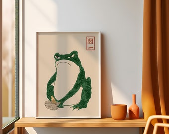 Matsumoto Hoji Frog Print, Vintage Woodblock Ukiyo-e Poster (Digital Download)