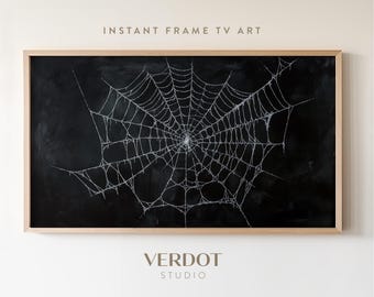 Spider Web Halloween Frame TV Art, Dark Spooky Screensaver, Fall Decor, Digital Download | TV25100