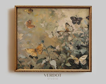 Vintage Butterfly Printable Wall Art, Spring Print, Summer Butterflies Girls Room Painting, Nursery Decor, Botanical Insect Painting | 2484