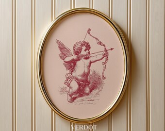 Arte murale stampabile di Cupido vintage per San Valentino / 25195