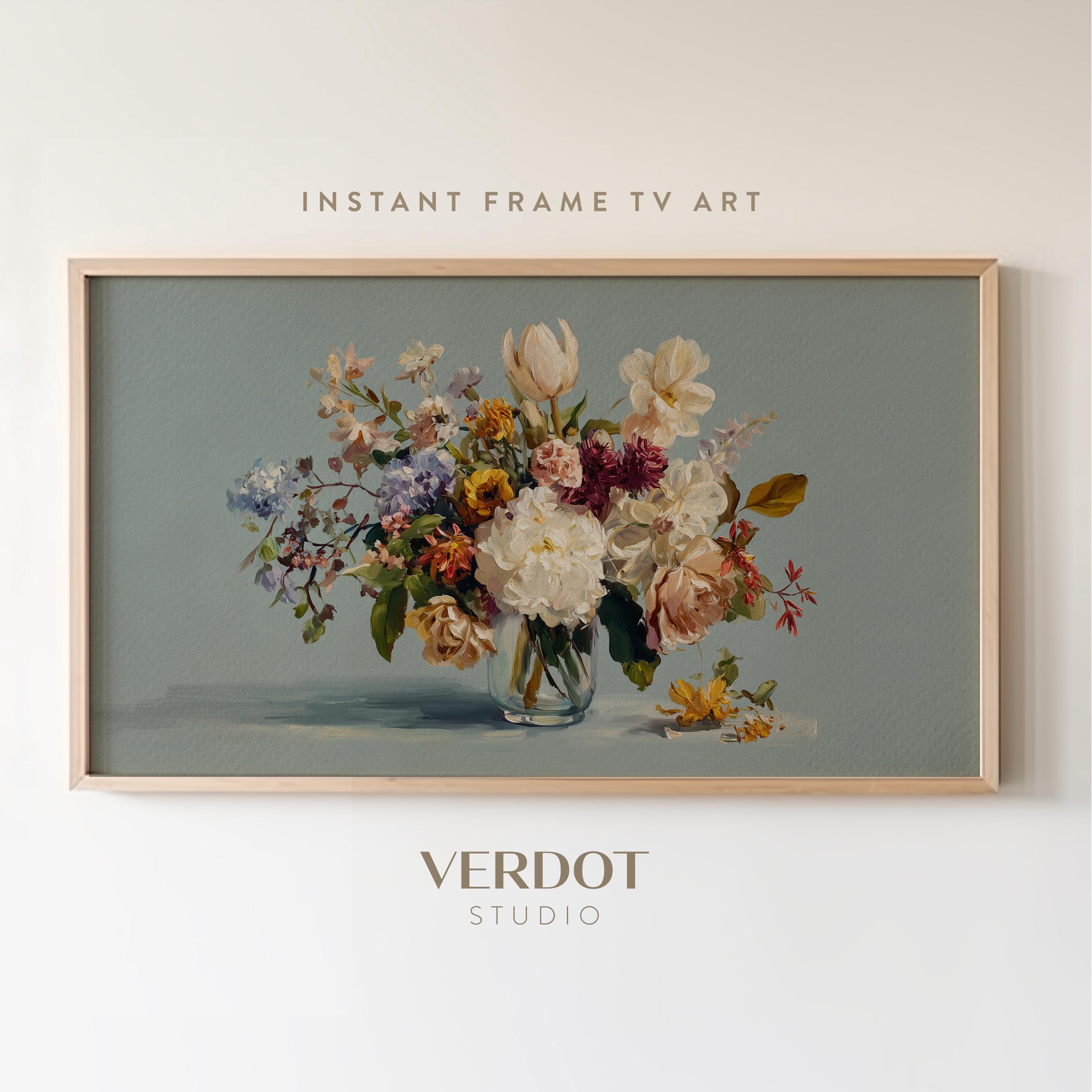 Mix Flowers in Vase Floral Wall Décor Two Framed Picture Art Print