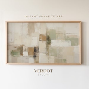 Muted Neutral Winter Abstract Frame Tv Art, Geometric
