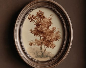 Vintage Fall Tree Print, Autumn Printable Wall Art (Digital Download) | 26062