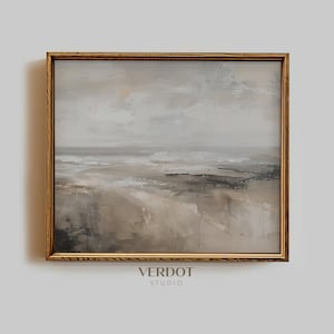 Beige Landscape Print, Printable Wall Art, Coastal Soft Beach Painting, Neutral Abstract Ocean Scenery, Summer Spring Decor | 25031 - PRT 2