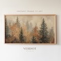 Fall Trees Frame TV Art, Autumn Landscape Painting, Rustic Country Forest Screensaver, Thanksgiving Digital Download | TV24141