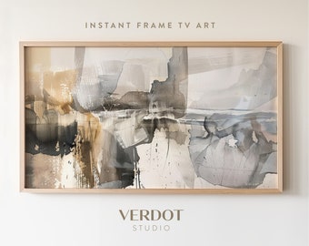 Neutral Abstract Frame TV Art, Modern Painting, Beige Screensaver, Modern Home Decor, Tv digital download | TV24127
