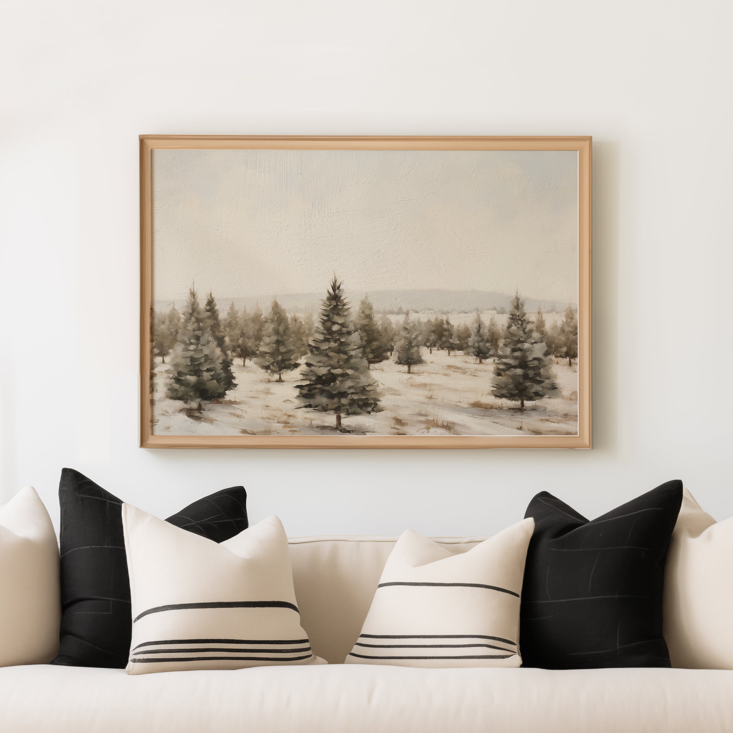 Impression sur Toile Sapin de Noël Abstrait Fait de Lumières
