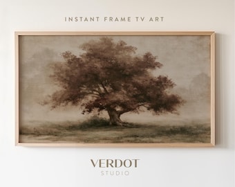 Moody Fall Tree Frame TV Art, Organic Modern Fall Decor | TV26064