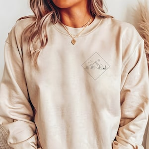 Mountain Sweater, Mountain Hoodie, Shirt Mountain and Forest, Aesthetic Sweatshirt, Outdoor Sweater, Camping Sweater, Adventure Shirt