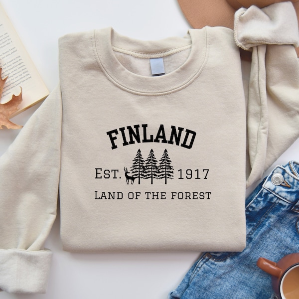 Finnland Sweatshirt, Finnland Pullover, Wald Pullover, Outdoor Pullover, Abenteuer Hoodie, Finnland Hoodie, Reisen Pullover, Finnland Fan