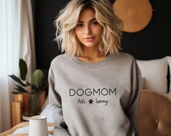 Personalisierter Pullover Dogmom, Dogmom personalisiertes Shirt, Dogmom Pullover, personalisierter Hoodie, Dogmom Geschenk Idee