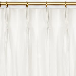 Custom Pinch Pleat Drapes or Curtain Panels in Nevada Ivory 100% Linen Fabric with Blackout or Thermal Lining for Living or Bedroom