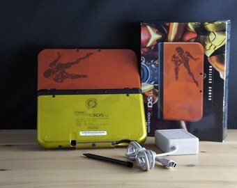 New Nintendo 3DS XL Metroid Samus W/ 32GB sd, charger, stylus & 100+ games