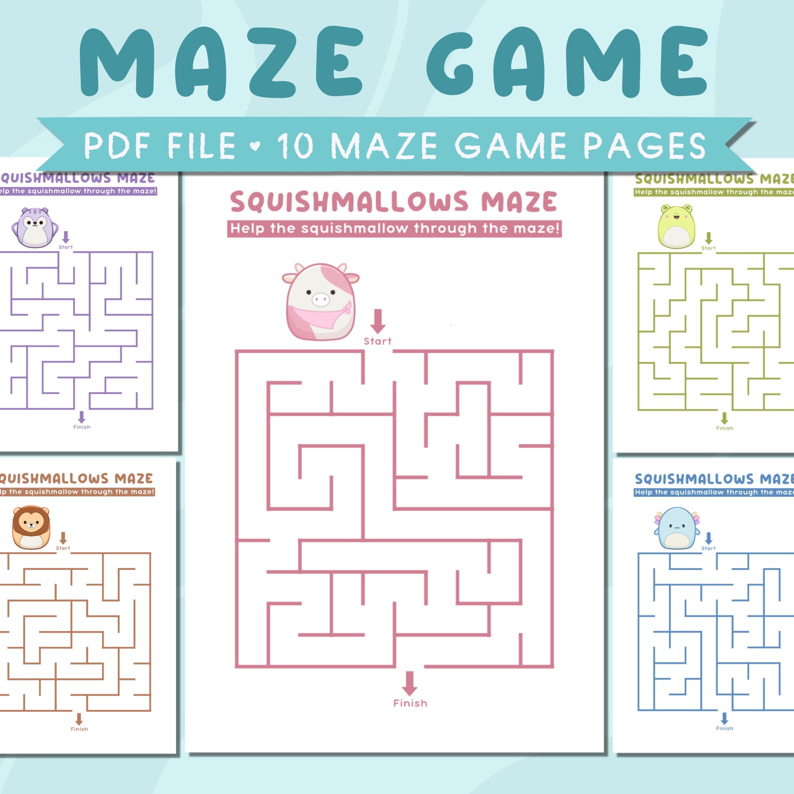 Squishmallows Maze Activity Printable Squishmallows Maze Game ...