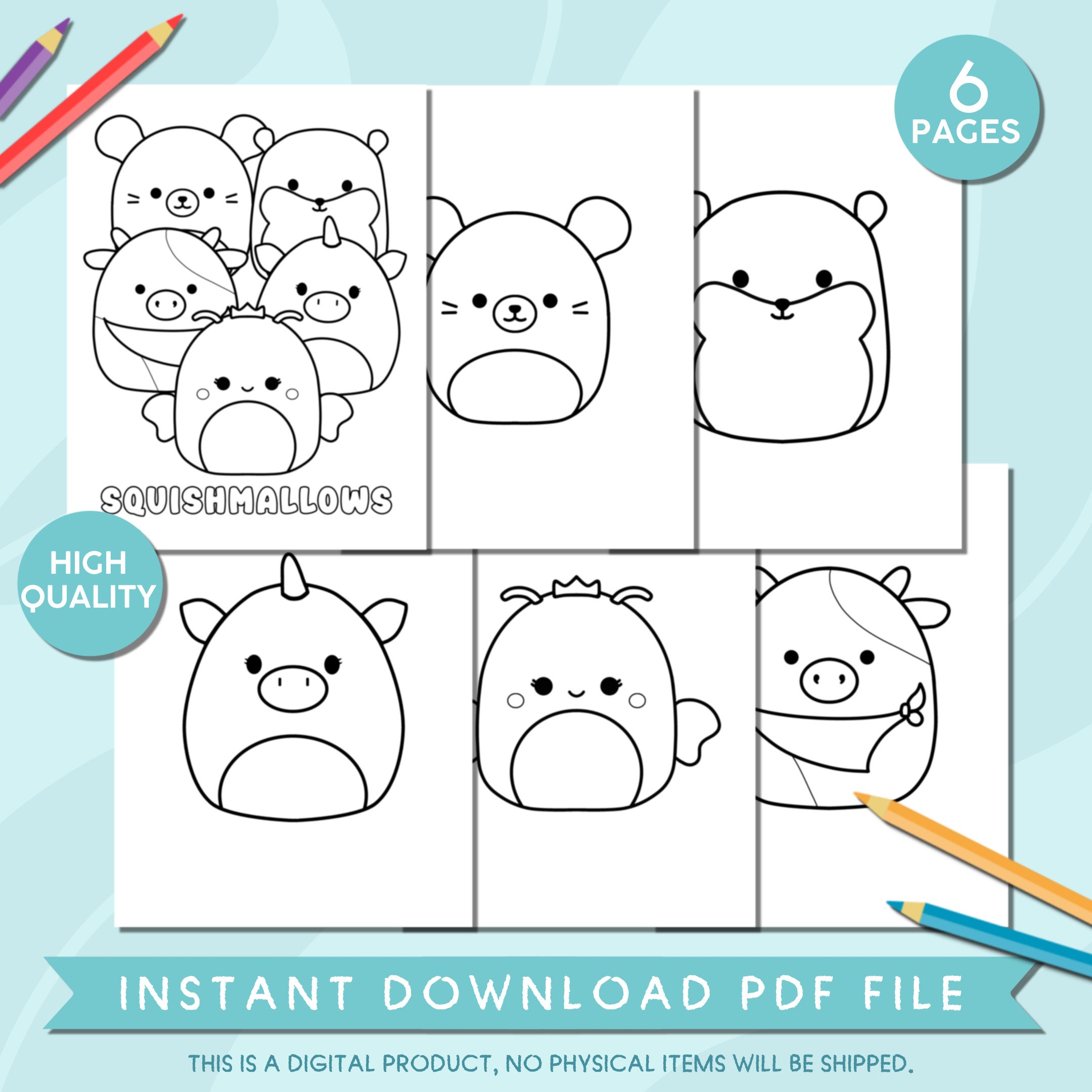 Printable Squishmallows Coloring Pages Kawaii Printable Kids Activity ...