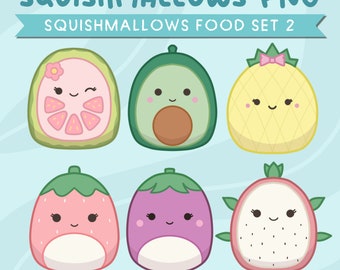 Squishmallows PNG Squishmallows Clipart Squishmallows Food Squad PNG with Transparent Background Instant Download