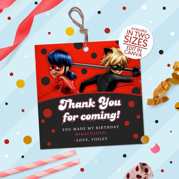 Tag Lady Bug Miraculous Ladybug Party Supplies - Etsy
