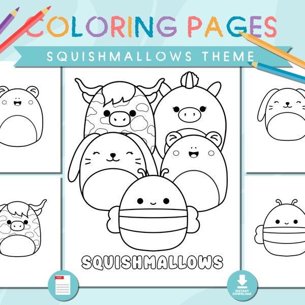 Squishmallows Malseiten ausdrucken Kids Printable Färbung Aktivität Blatt Squishmallows Malvorlagen Sofort Download