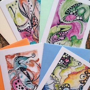 Cartes postales aquarelle abstrait