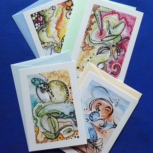 Cartes postales aquarelle abstrait