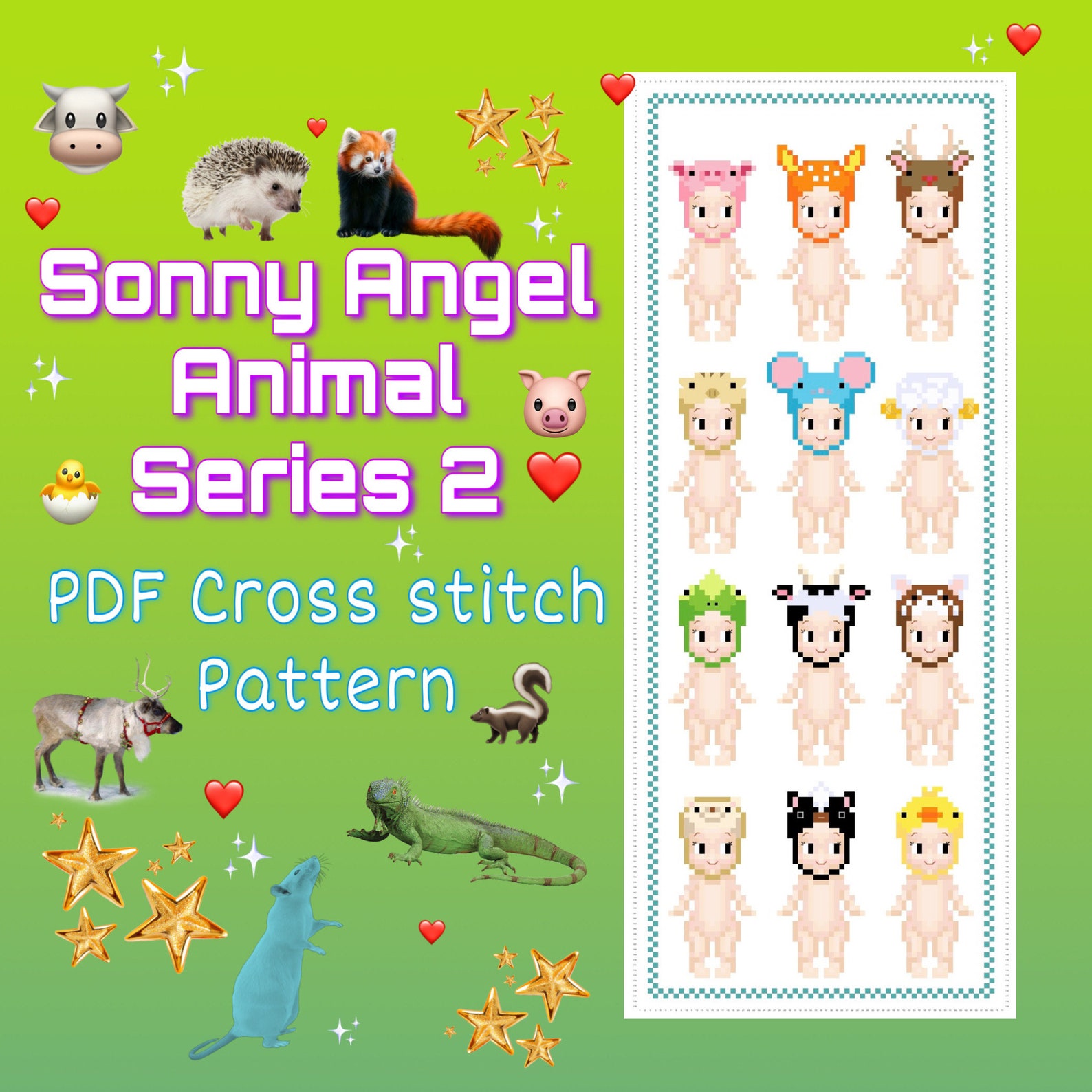 Animal Series 2 Sonny Angel Inspired Cross Stitch Pattern - Etsy