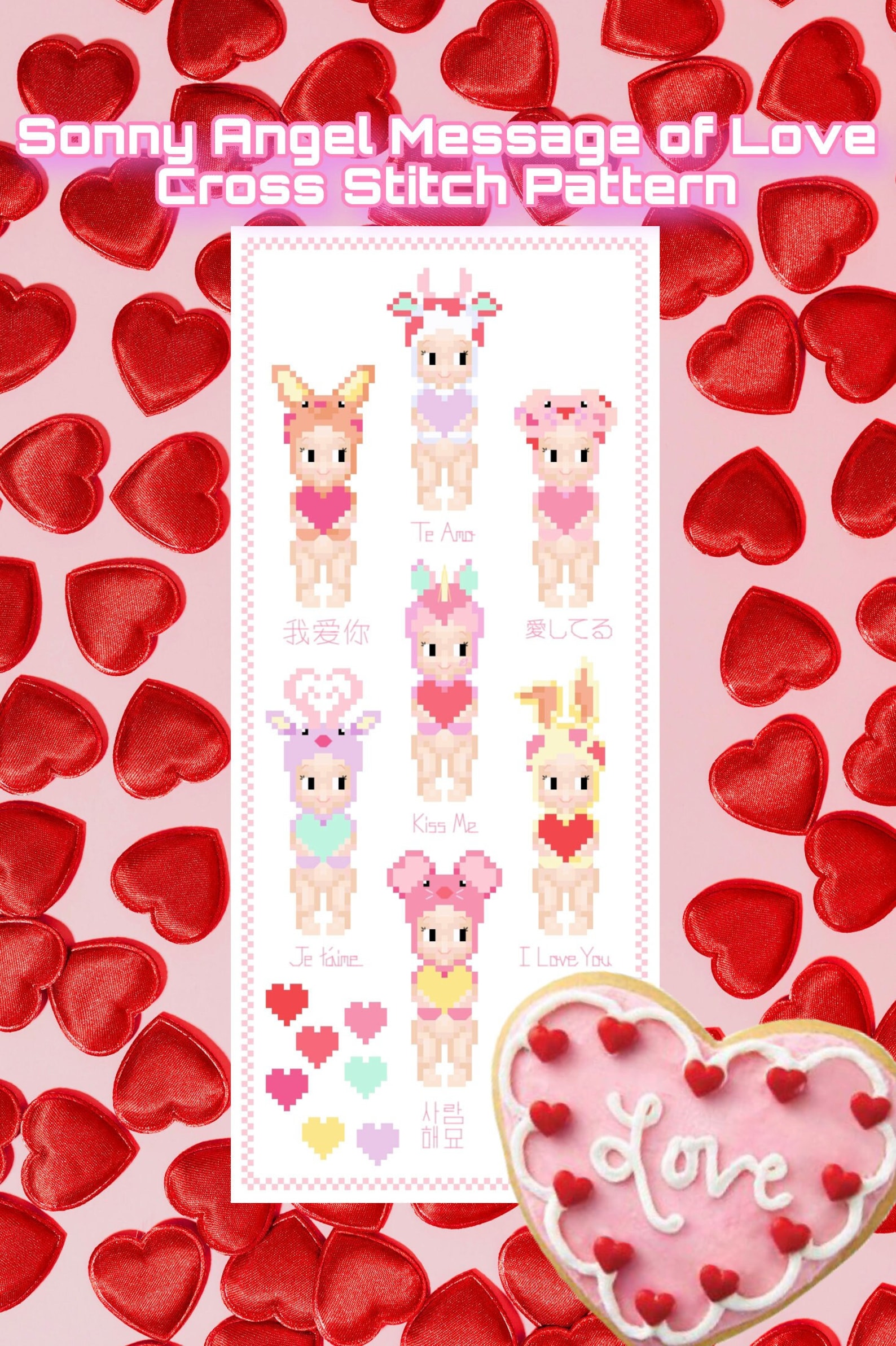 Sonny Angel Message of Love Series Inspired Cross Stitch Pattern ...