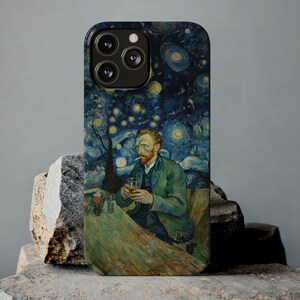 Starry Night Themed Van Gogh iPhone Case, Custom Art Design Phone Case, Famous Painting Cover, Protective Phone Case, Starry Night Painting