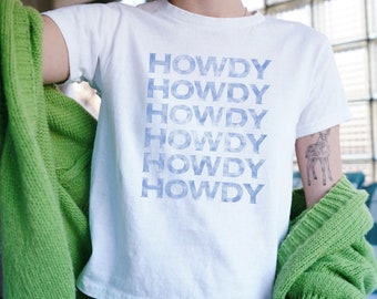 Howdy Baby Tee, Western Baby Tee, Coastal Cowgirl, Y2k Baby Tee, Country Girl, Western Shirt, Downtown Girl, Vintage Graphic Tee, Western
