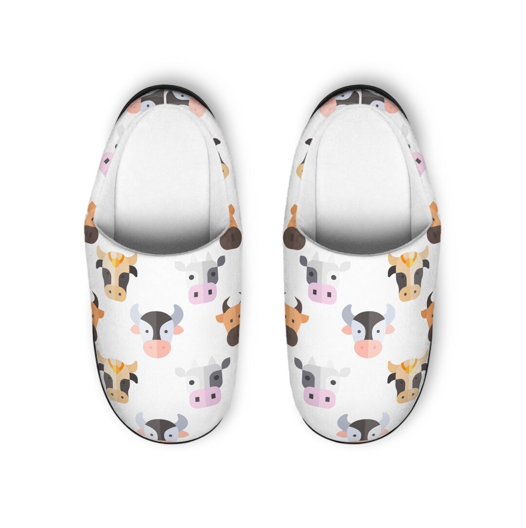Cow Slippers Men's Cow Slippers Cute Cow Slippers Funny Etsy