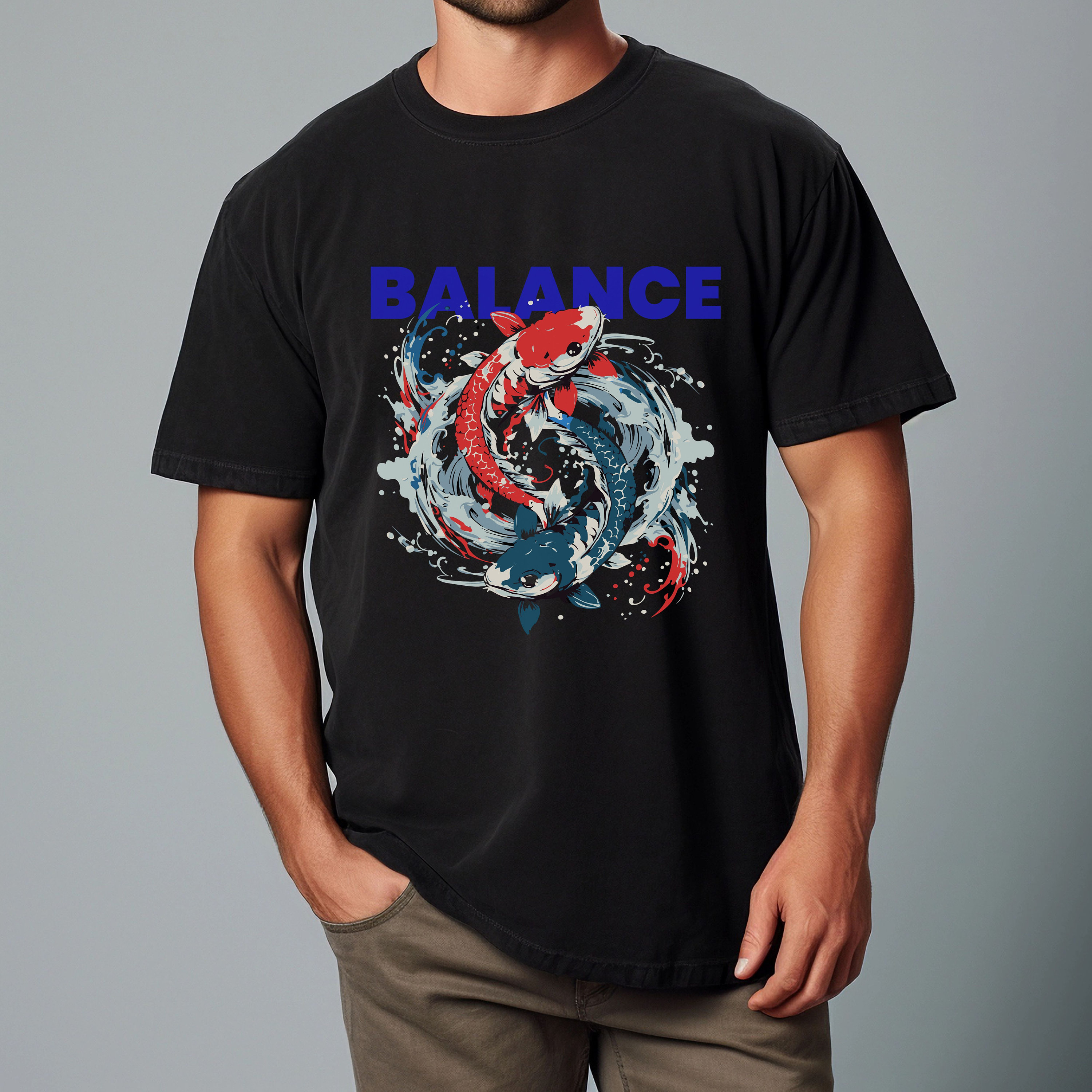 Yin Yang Koi Fish Balance T-shirt Symbolic Zen Harmony Graphic T-shirt ...