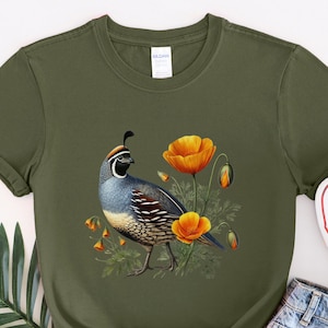 California Poppy Quail Dolman California Poppy Quail Dolman