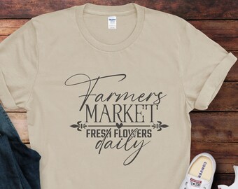 Farmers Market Flowers T-Shirt | Support Local Farming